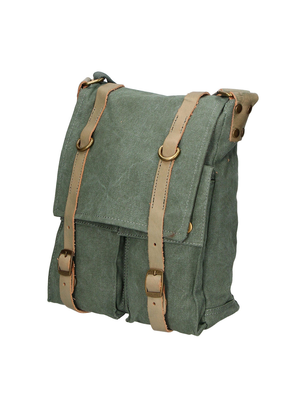 Milena Unisex-Schultertasche aus Canvas und Leder