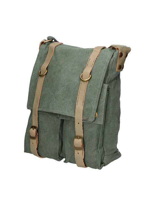 Milena Unisex-Schultertasche aus Canvas und Leder