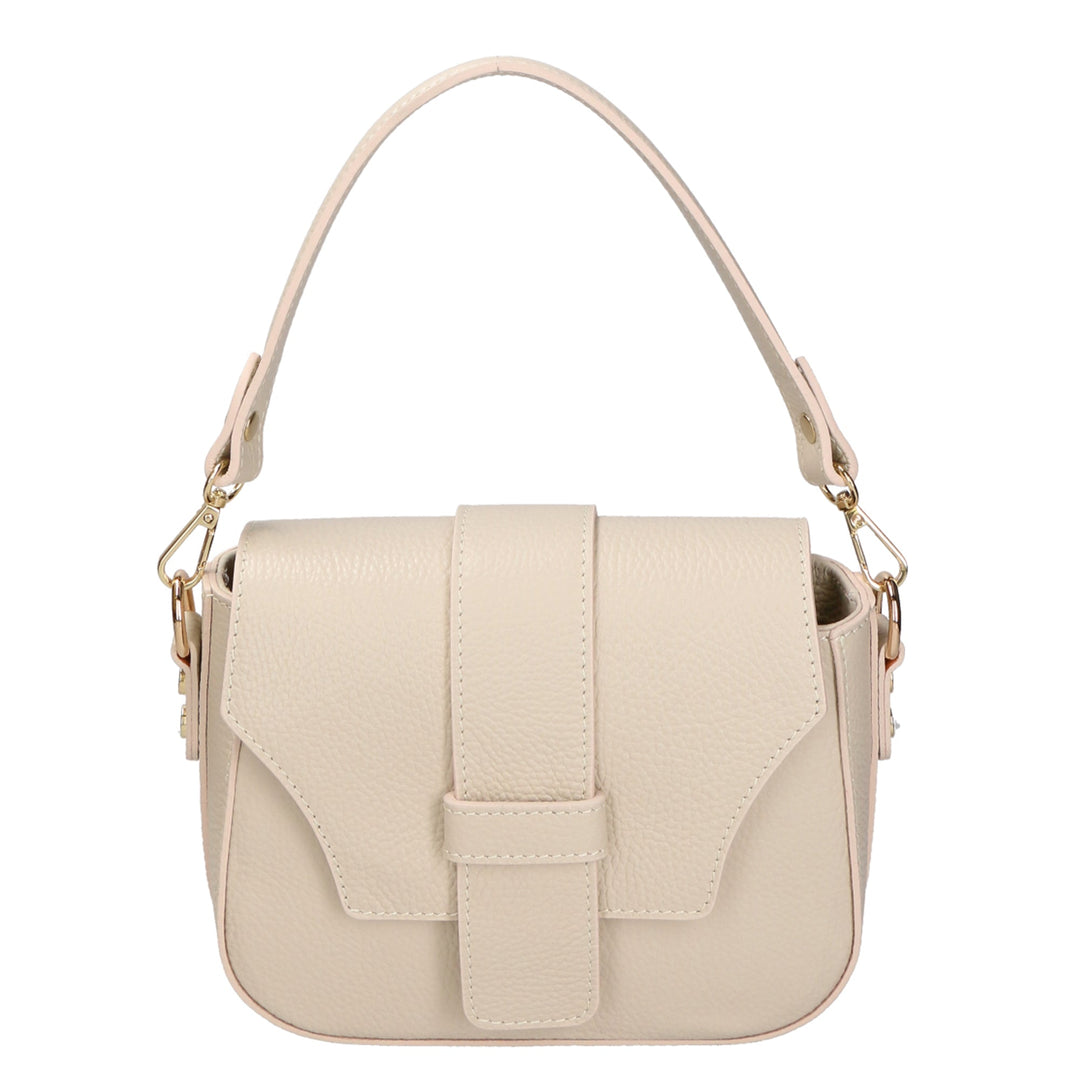 Borsa a spalla da Donna in Vera Pelle | Gave Lux | GLX220628223FBG-D37_LATTE_MILK