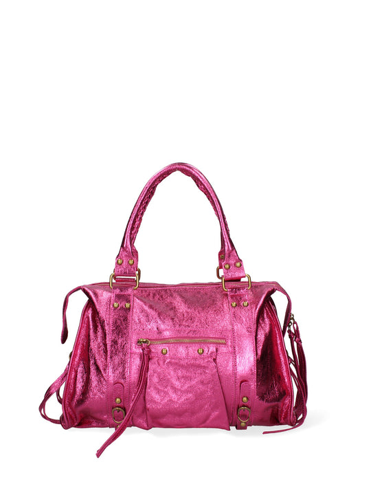 Women's Shoulder Bag In Genuine Leather Made in Italy 41x28x13 cm