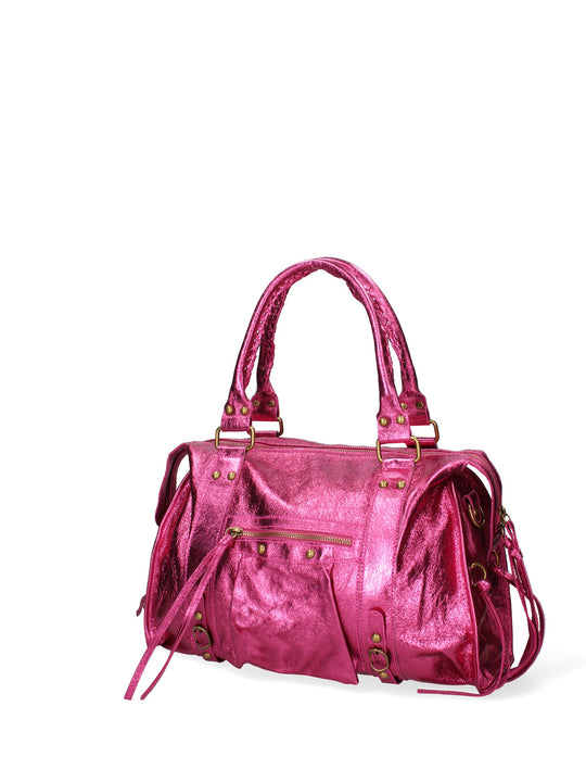 Women's Shoulder Bag In Genuine Leather Made in Italy 41x28x13 cm