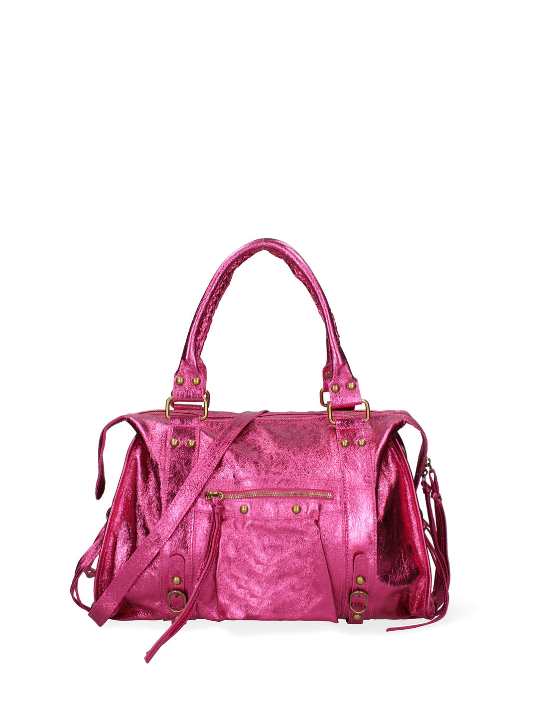 Women's Shoulder Bag In Genuine Leather Made in Italy 41x28x13 cm