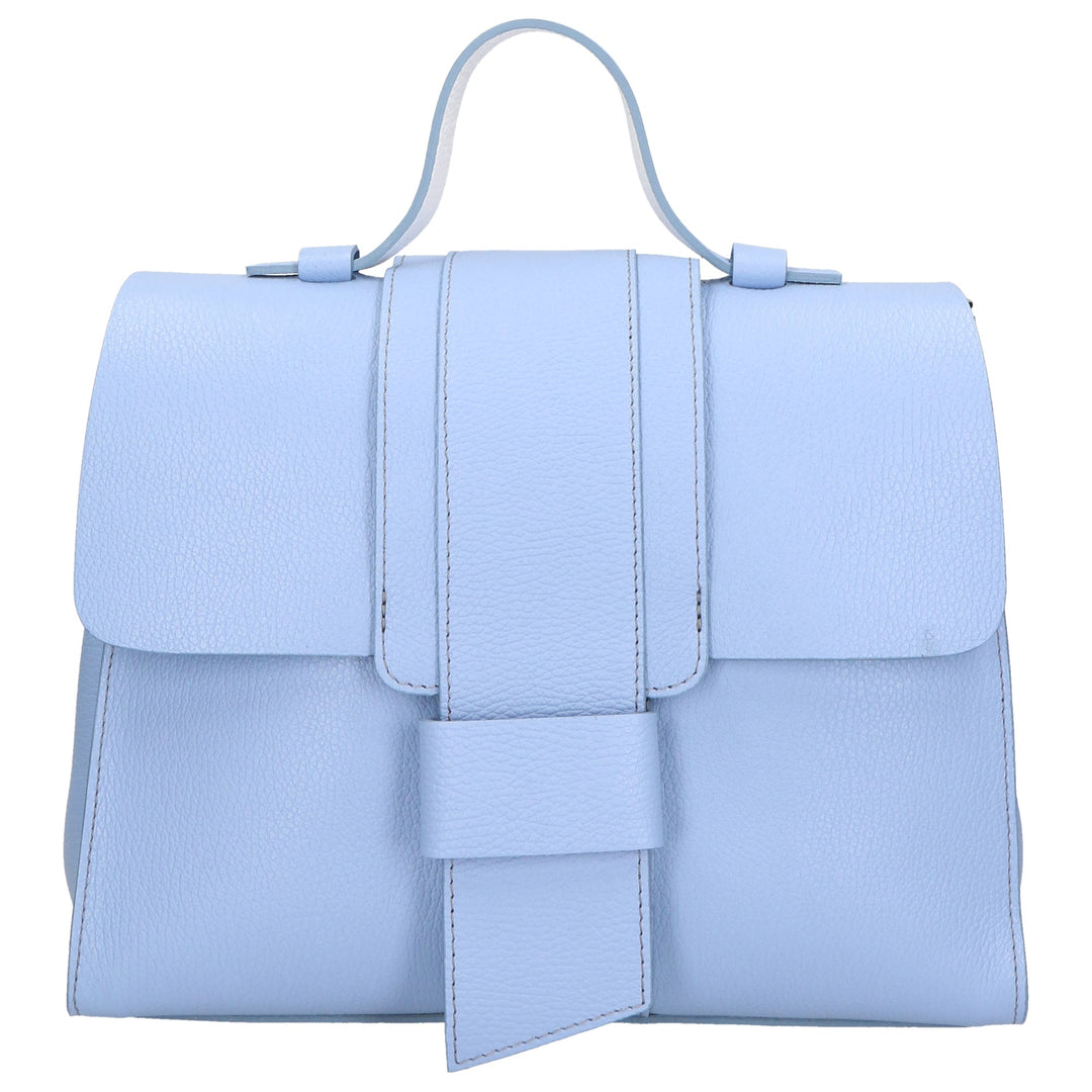 Borsa a mano da Donna in Vera Pelle | Gave Lux | GLX220624423FBG-D592_AZUL_+_D01_BIANCO
