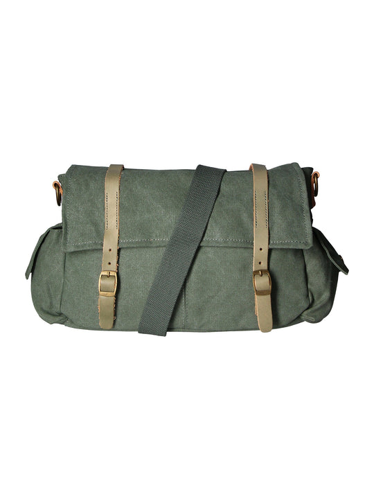 Mina Unisex-Umhängetasche aus Canvas und Leder