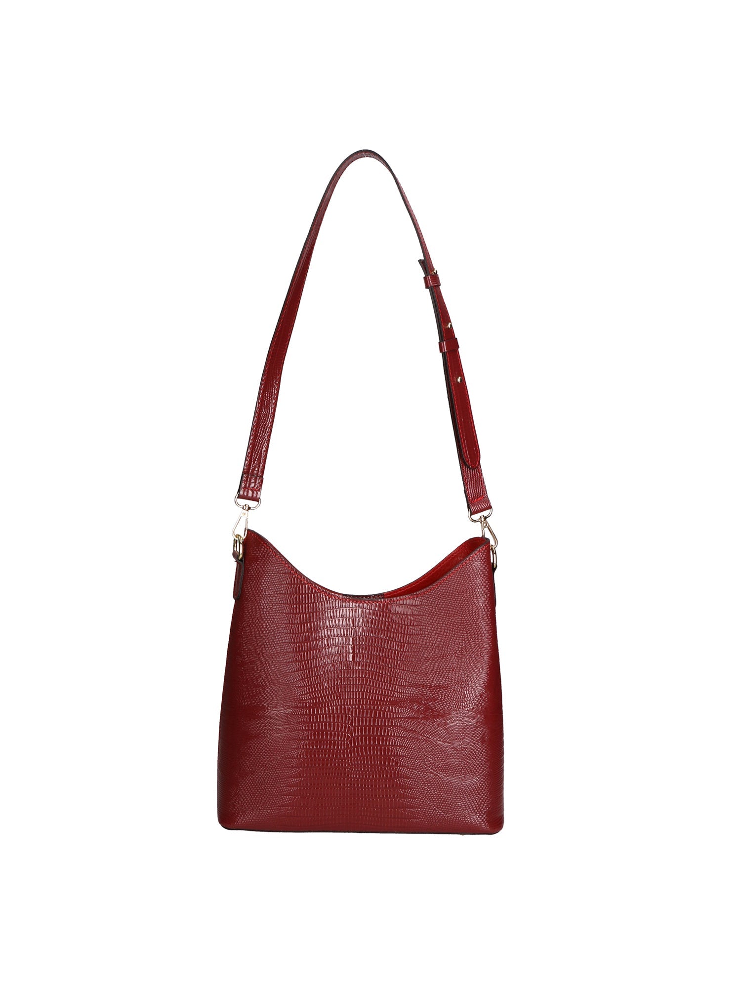 Borsa a spalla da Donna in Vera Pelle | Gave Lux | GLX220544223FBG-LU10_ROSSO_SCURO_DARK_RED