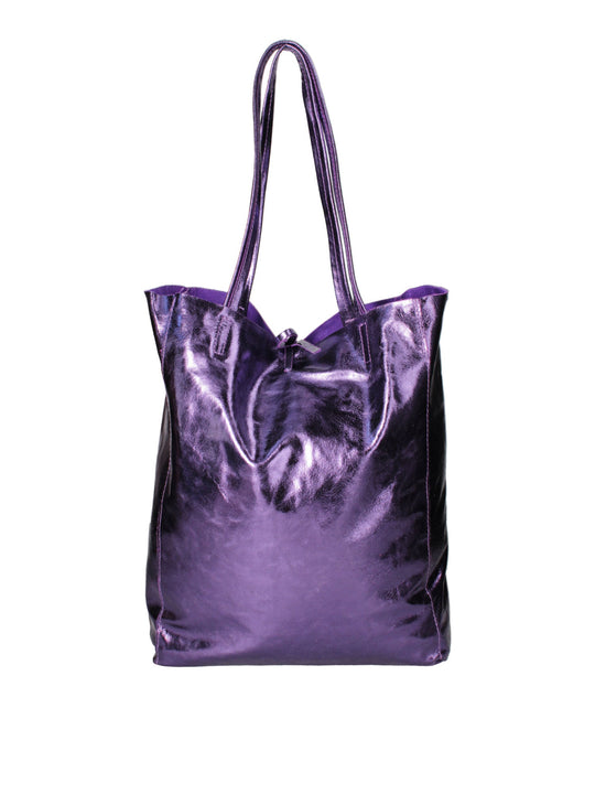 Borsa Shopper da donna In Vera pelle | Gave Lux | GLX220756523FBG-L013_VIOLA