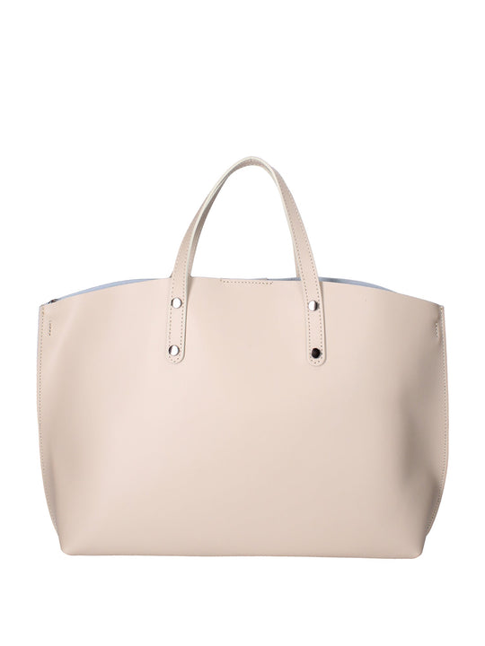 2094-L116_BEIGE Borsa a spalla da donna In Vera pelle