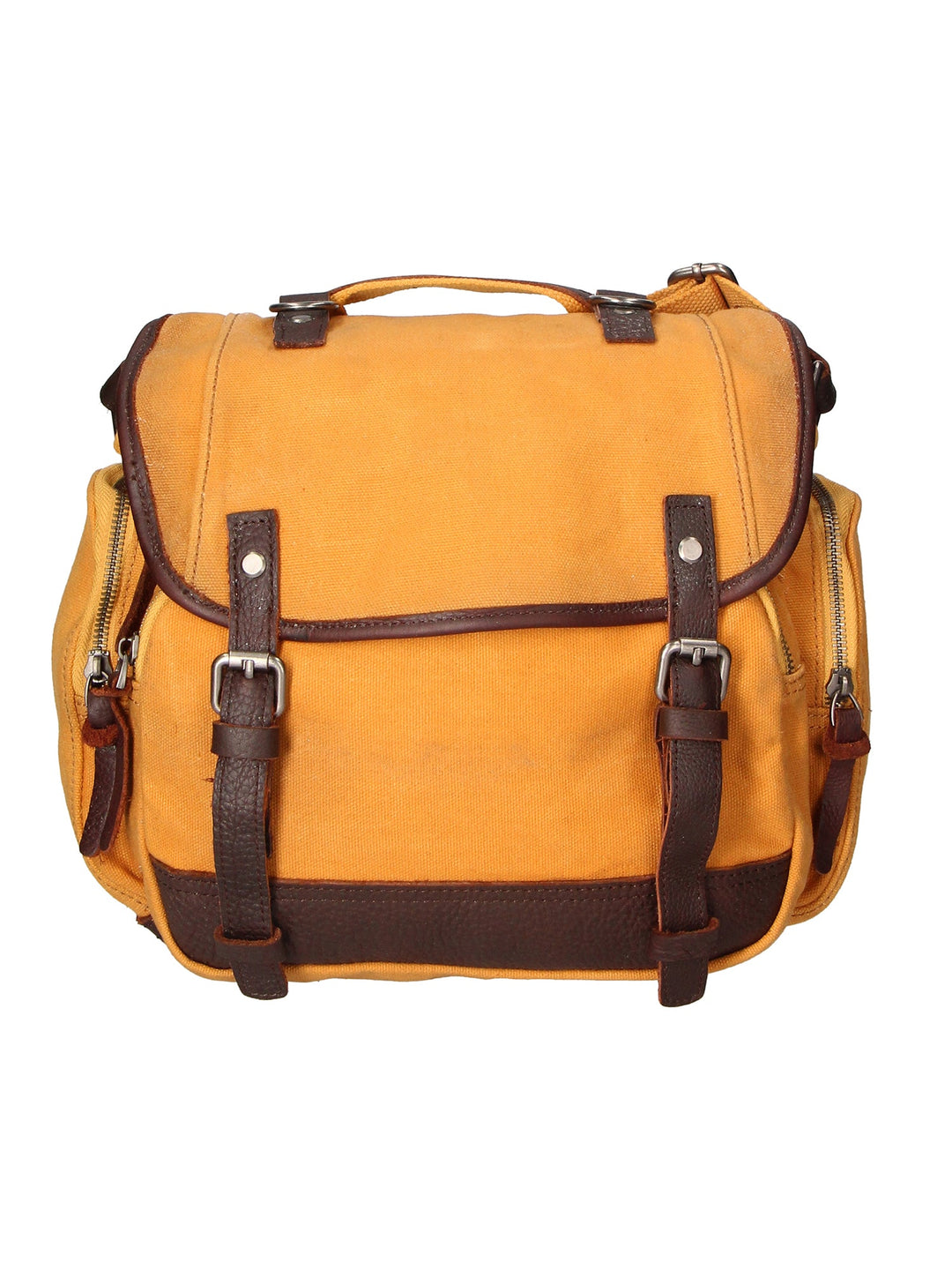 Borsa a tracolla unisex in Canvas e pelle | Gave Lux | GLX22ZG300323FBG-CUOIO_COGNAC