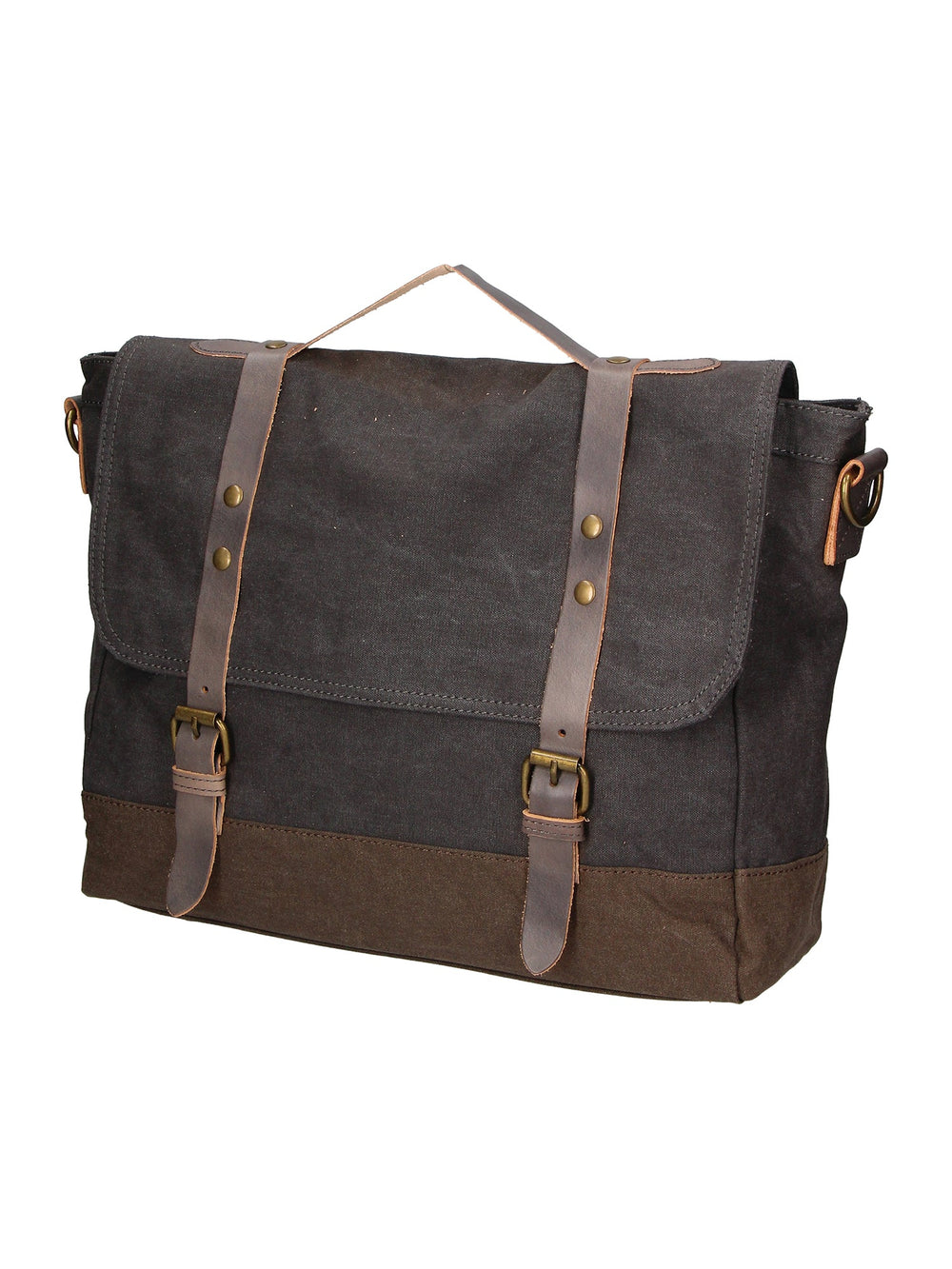 Minerva Unisex-Handtasche aus Canvas und Leder