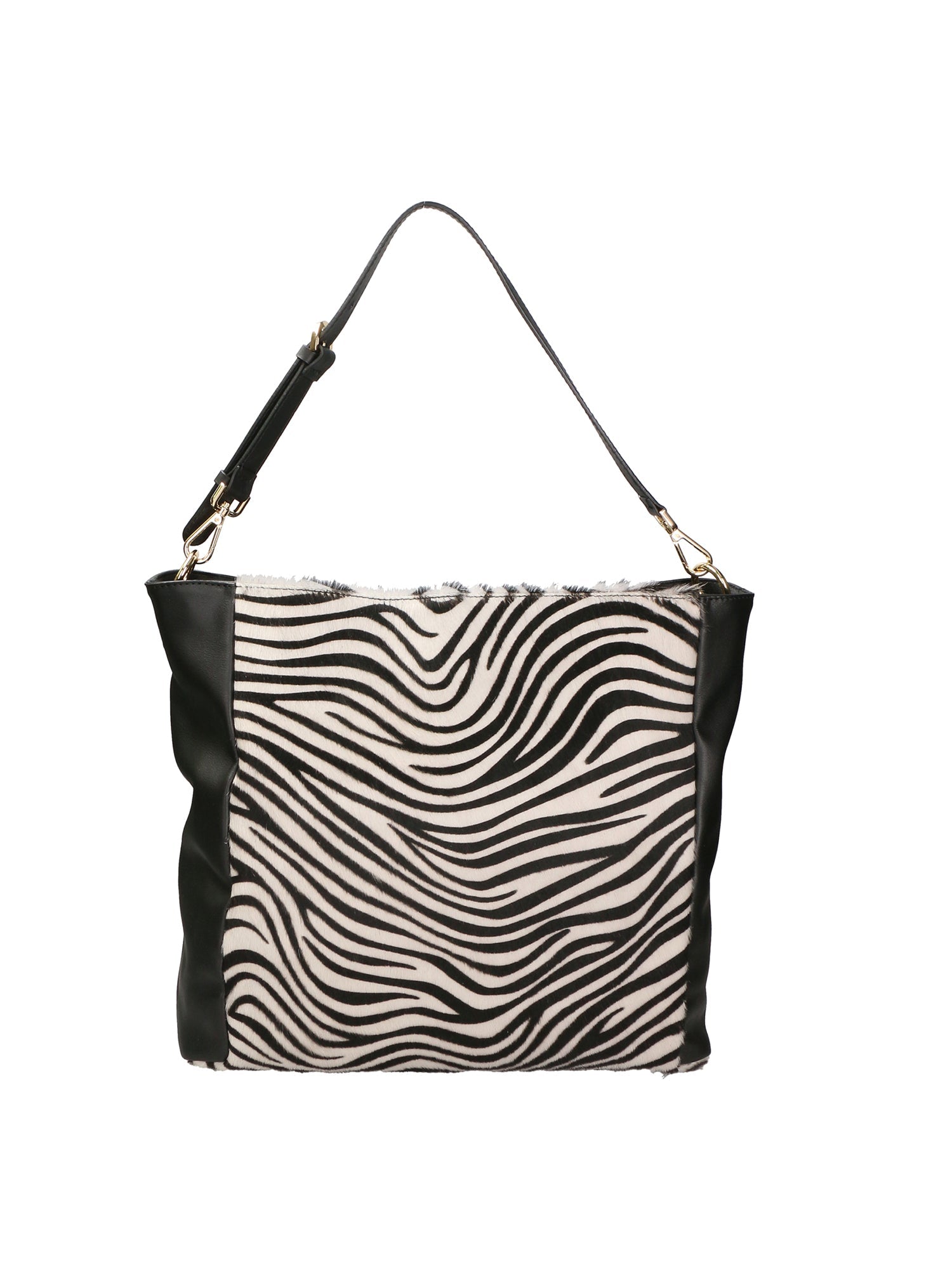 Borsa a spalla da Donna in Vera Pelle | Gave Lux | GLX220547523FBG-ZEBRA_BIANCO_NERO_