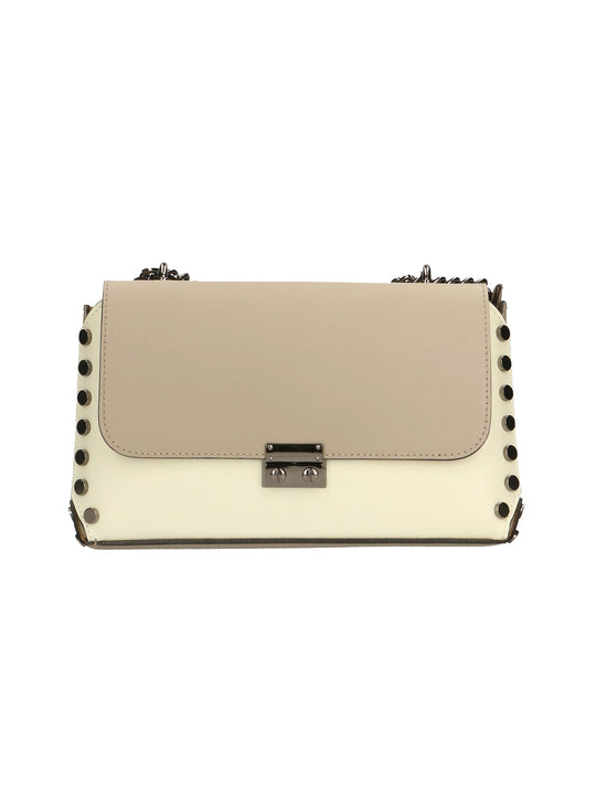 Borsa a tracolla da donna In Vera pelle | gave lux | GLX22864123FBG-BEIGE+TAUPE