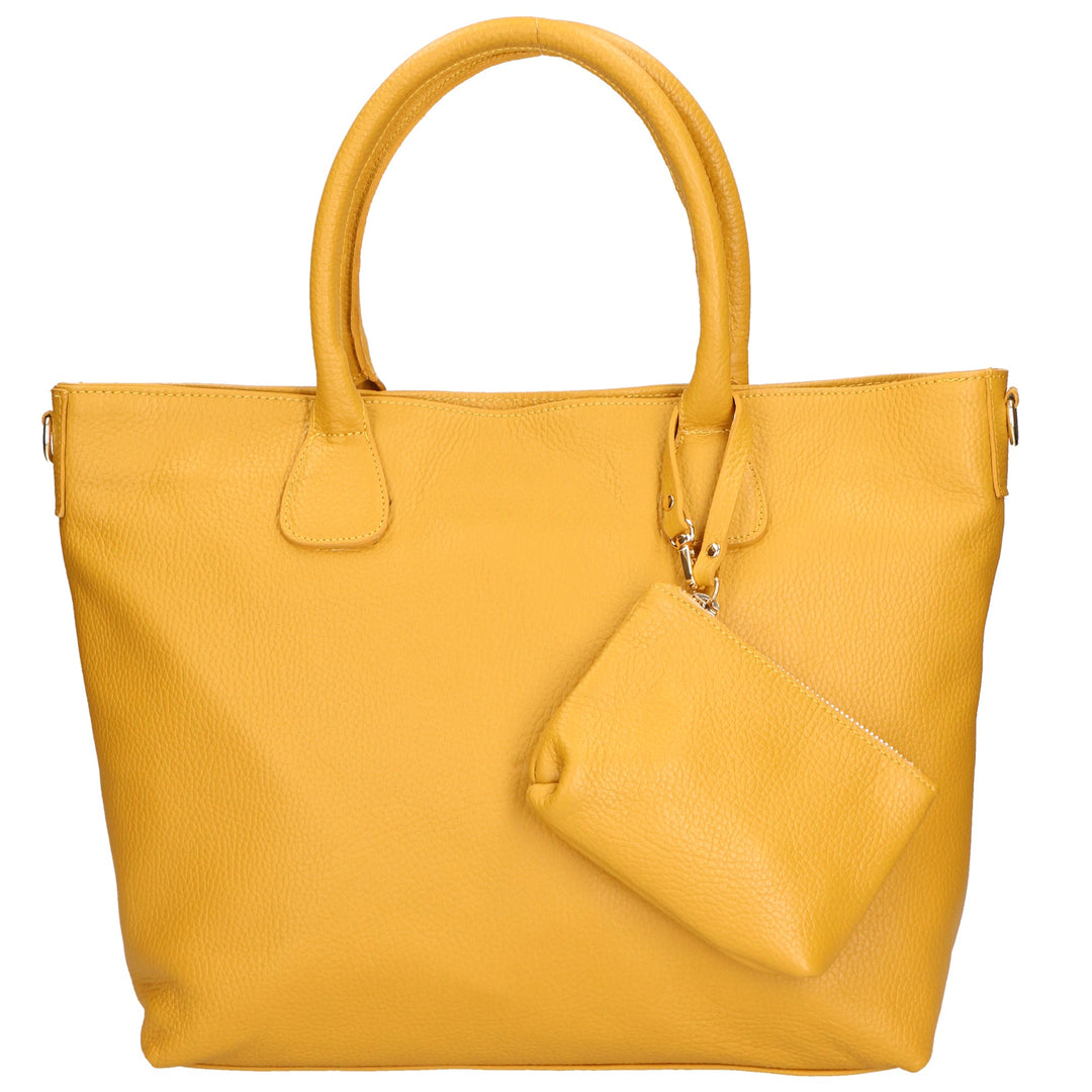 Borsa a mano unisex In Vera pelle | gave lux | GLX220652023FBG-D36_SENAPE