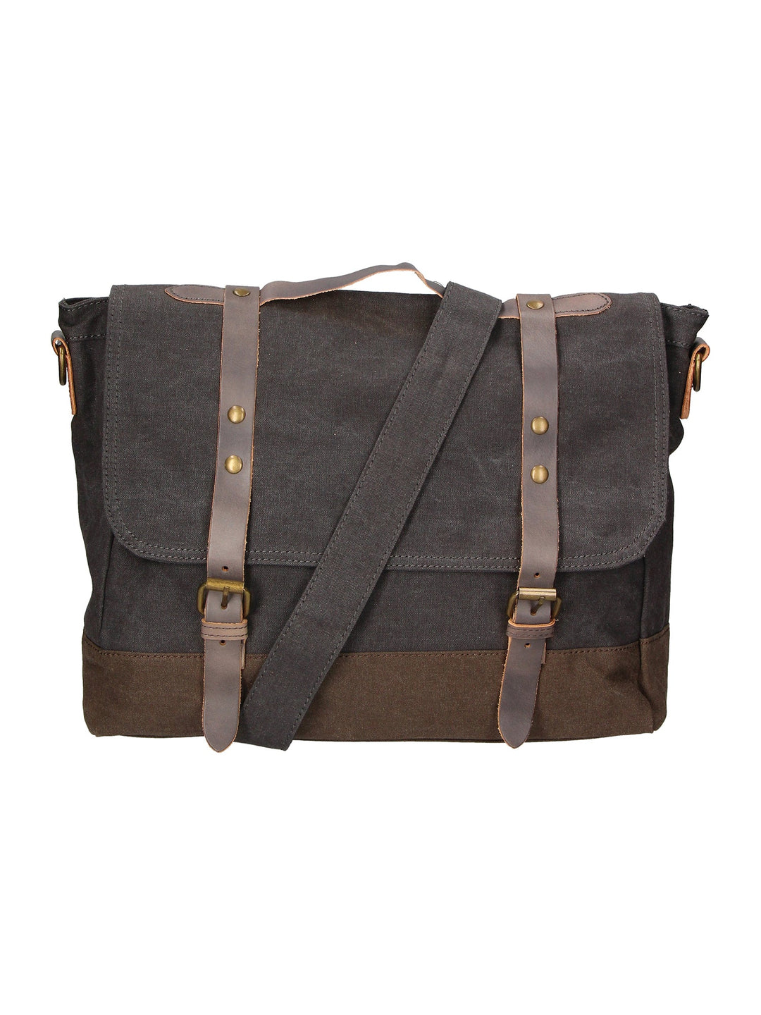 Minerva Unisex-Handtasche aus Canvas und Leder