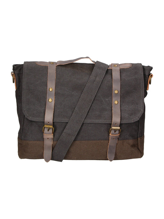Minerva Unisex-Handtasche aus Canvas und Leder