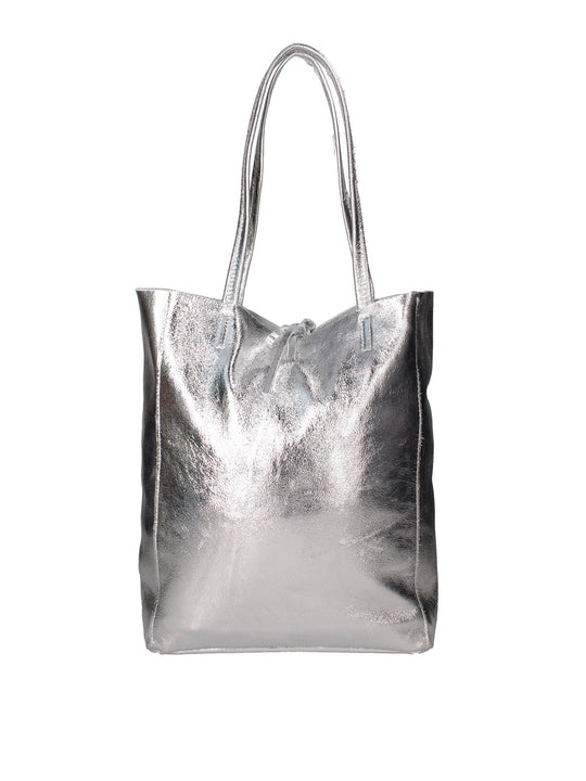 Borsa Shopper da donna In Vera pelle | Gave Lux | GLX220756523FBG-L001_ARGENTO