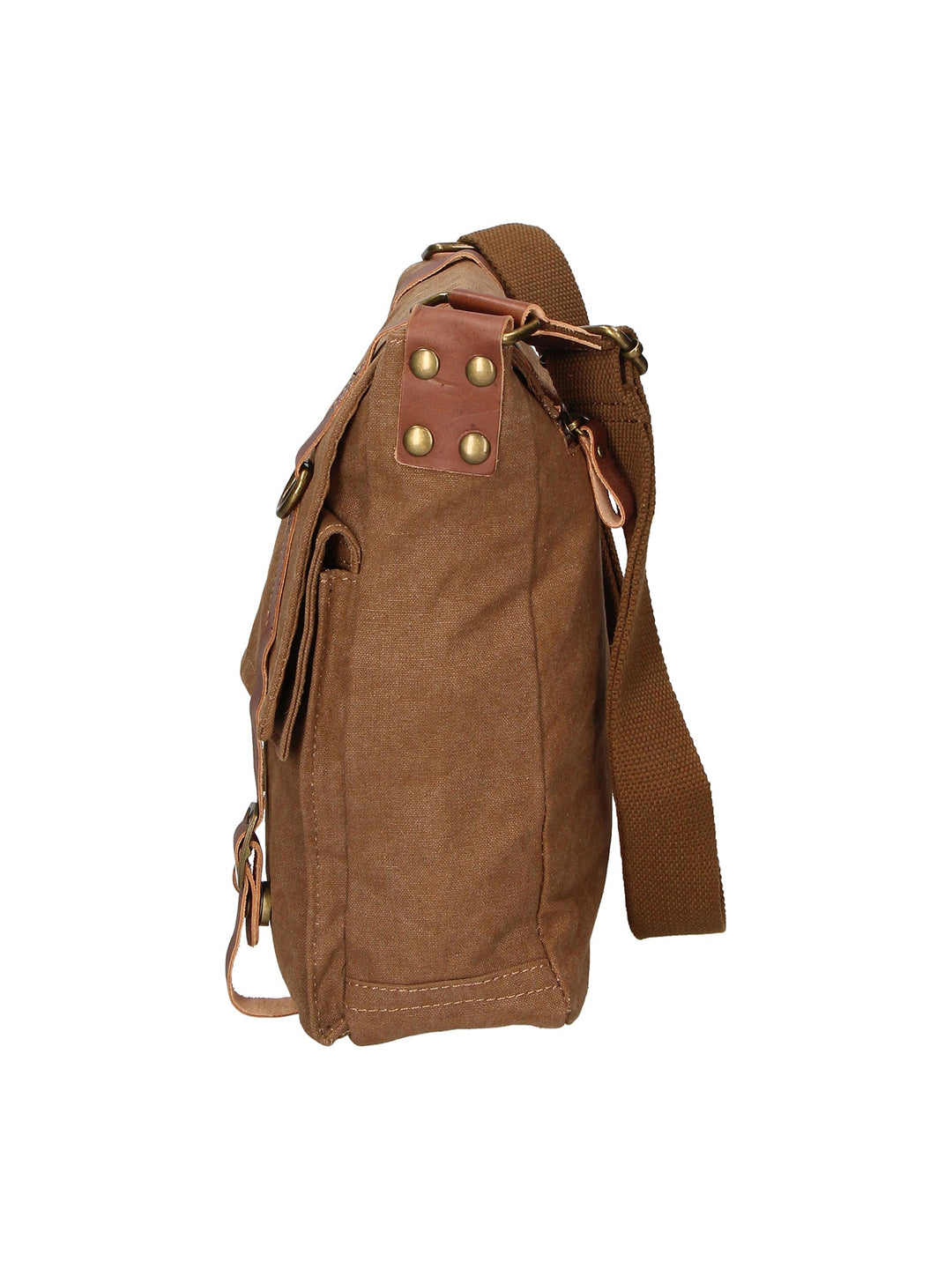 Milena Unisex-Schultertasche aus Canvas und Leder