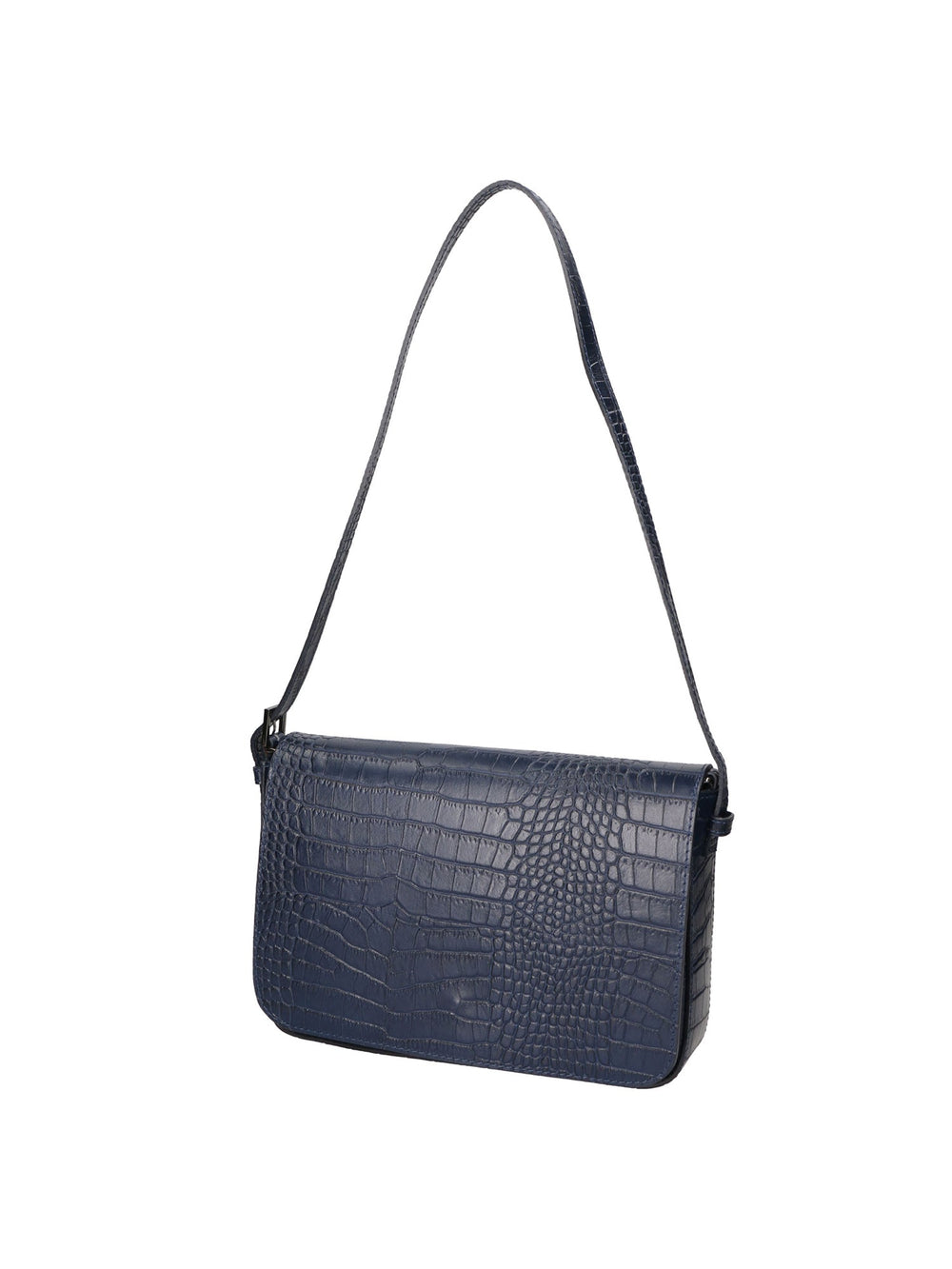 Blaue Damen-Umhängetasche aus echtem Leder
