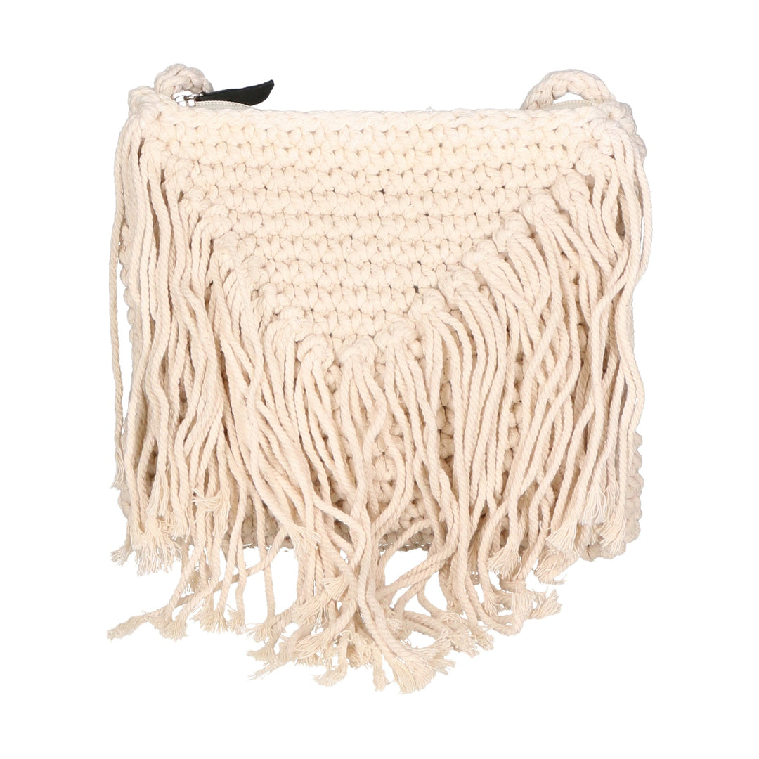 Borsa a tracolla da Donna in Cotone intrecciato a mano | Gave Lux | GLX228811423FBG-BEIGE