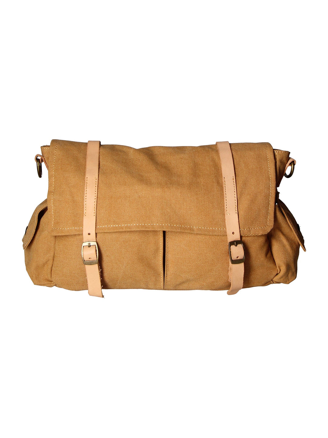Borsa a spalla unisex in Canvas e pelle | Gave Lux | GLX22ZG301023FBG-CUOIO_COGNAC
