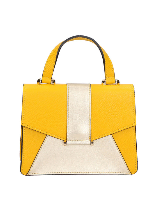 Borsa a mano da Donna in Vera Pelle | Gave Lux | GLX2219184823FBG-GIALLO+ORO