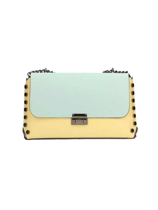 Borsa a tracolla da donna In Vera pelle | gave lux | GLX22864123FBG-GIALLO+MARINA