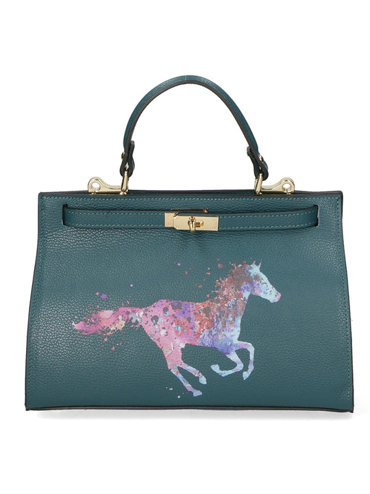 Borsa a mano da Donna in Vera Pelle | Gave Lux | GLX220426323FBG-D33_PETROLIO