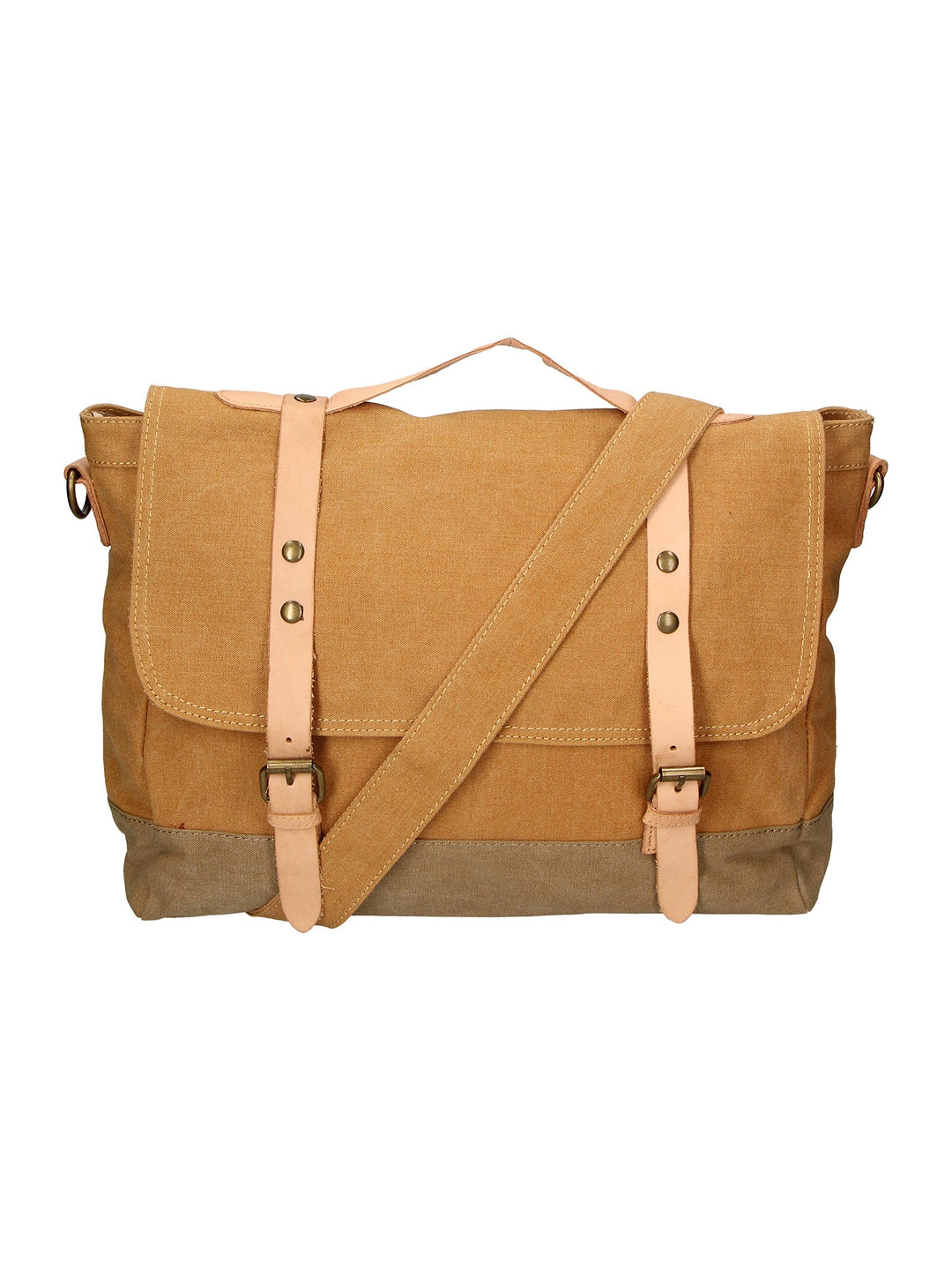 Minerva Unisex-Handtasche aus Canvas und Leder