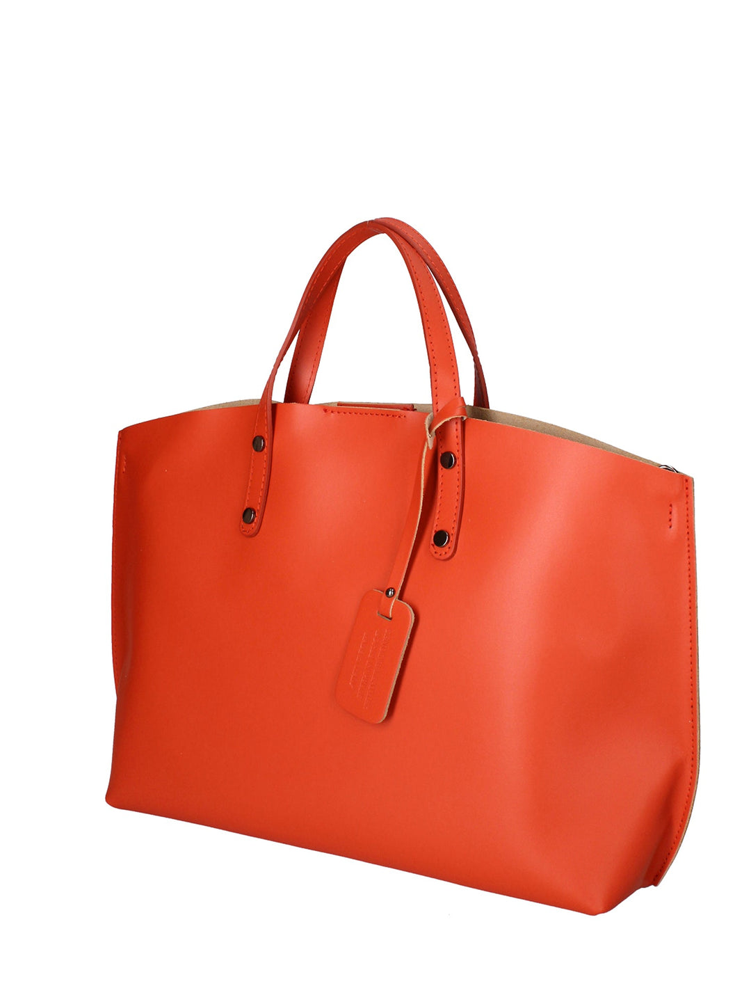 2094-L311_MATTONE Borsa a spalla da donna In Vera pelle