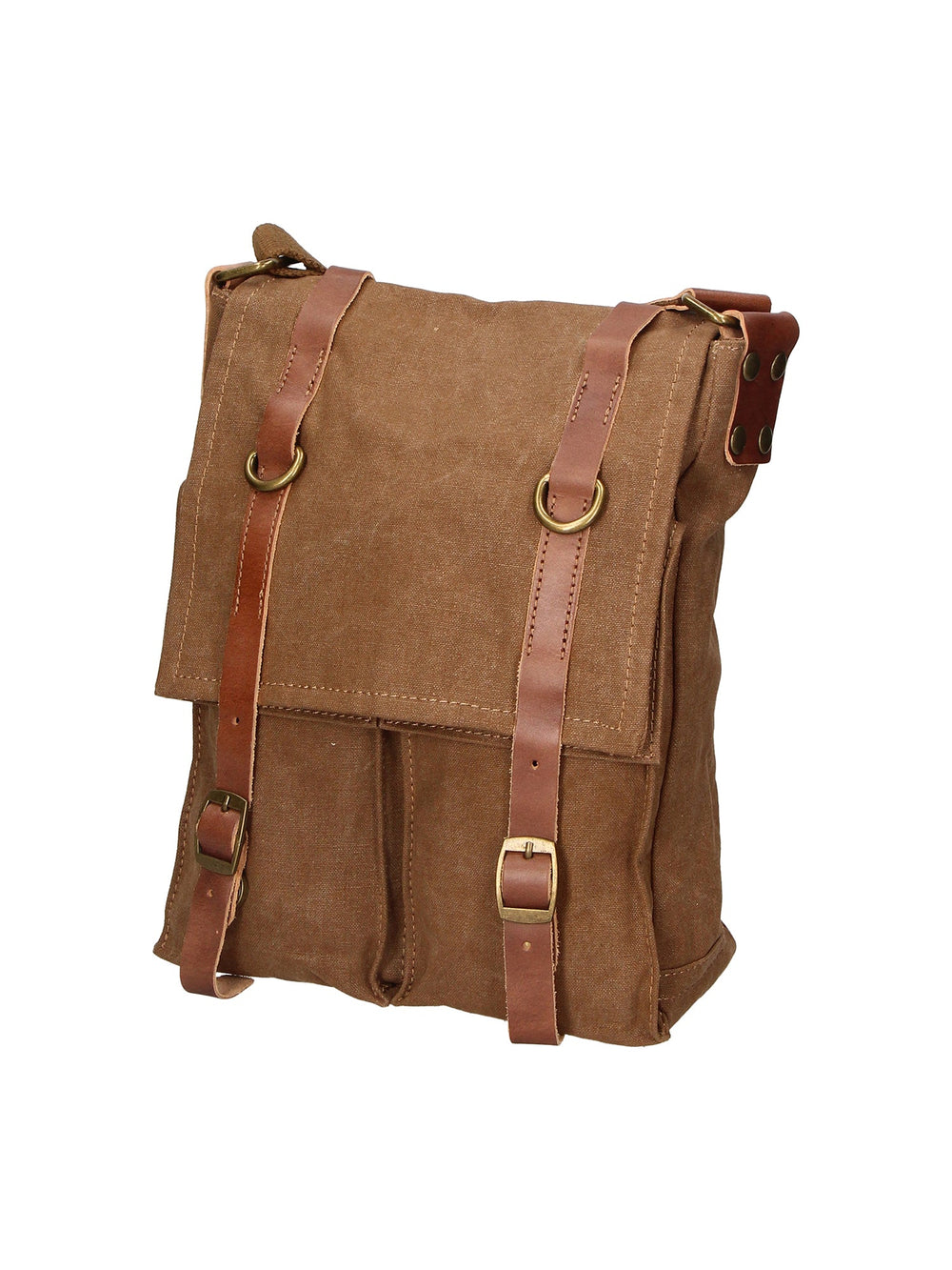 Milena Unisex-Schultertasche aus Canvas und Leder