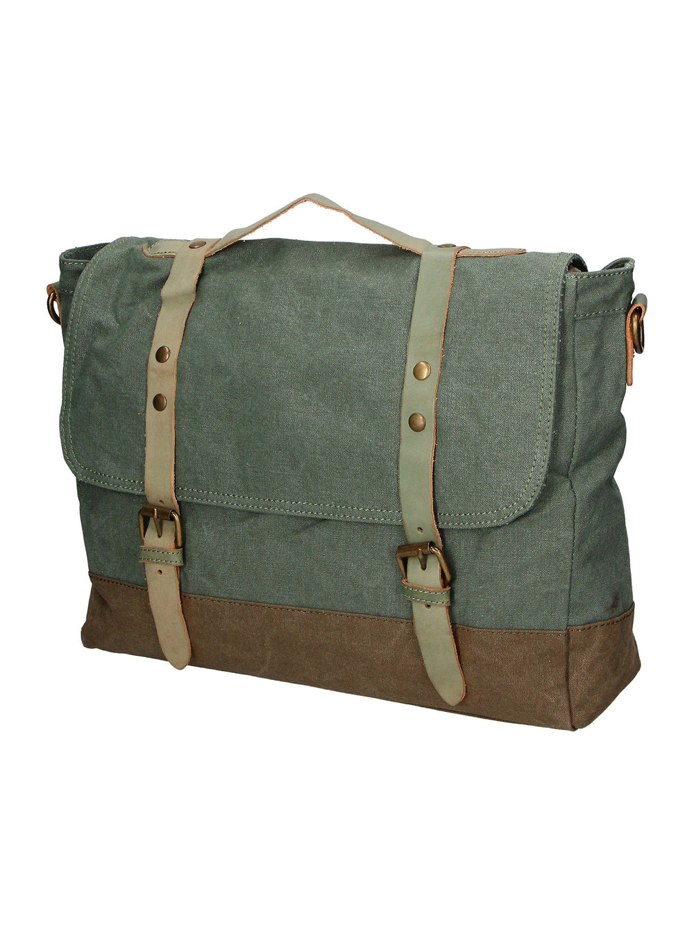 Minerva Borsa a mano unisex in Canvas e pelle