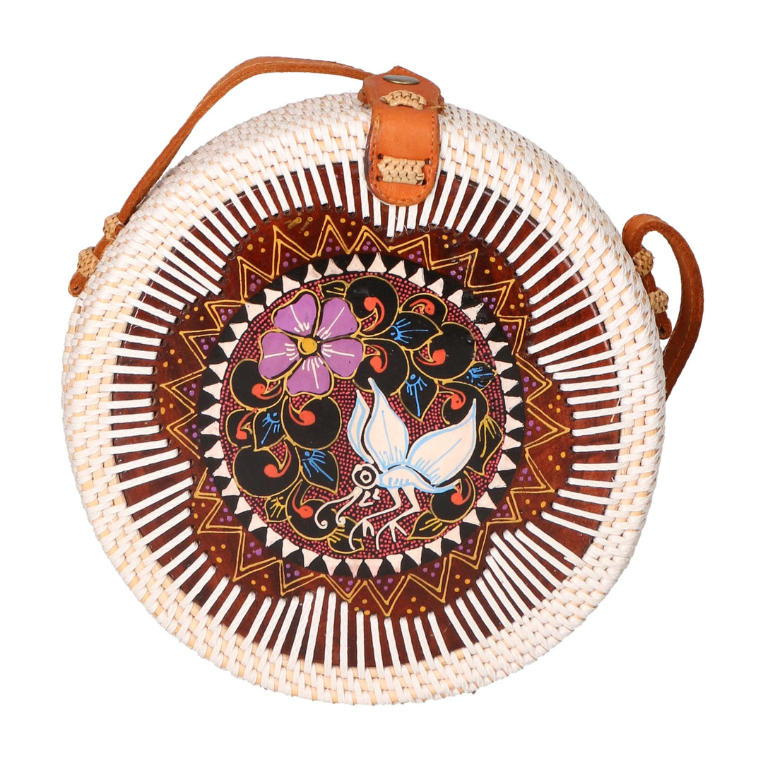 Borsa a tracolla da Donna in Paglia Intrecciata a mano | Gave Lux | GLX228812023FBG-FLORA