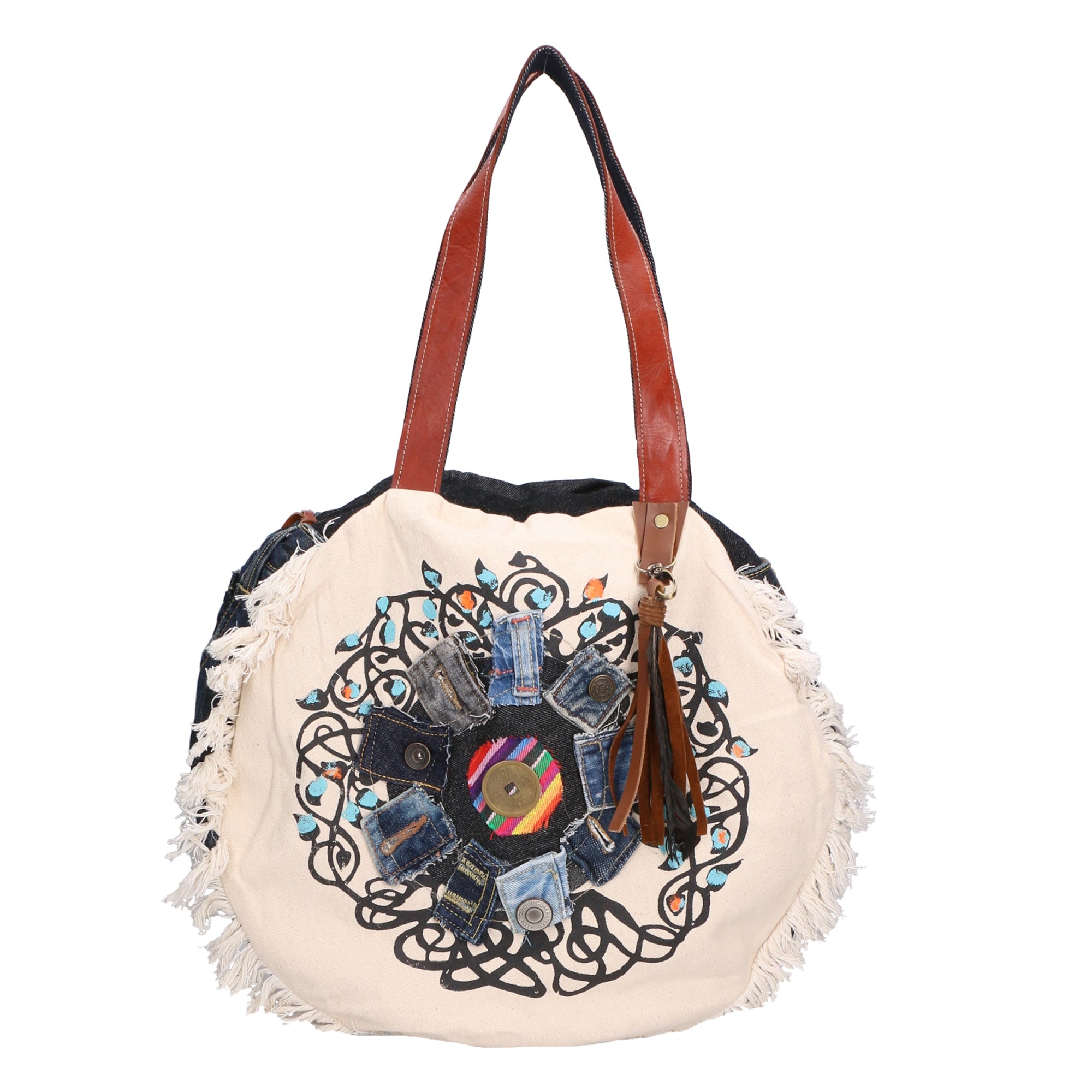Borsa a spalla da Donna in Cotone | Gave Lux | GLX228810123FBG-JEANS_012