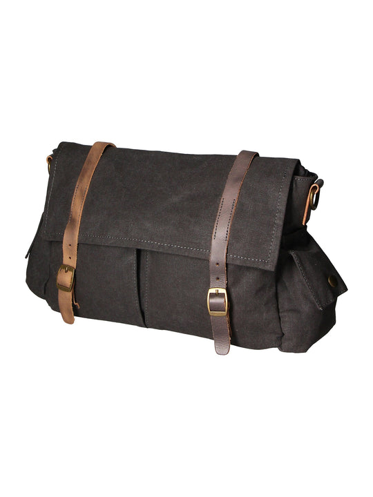Mina Unisex-Umhängetasche aus Canvas und Leder