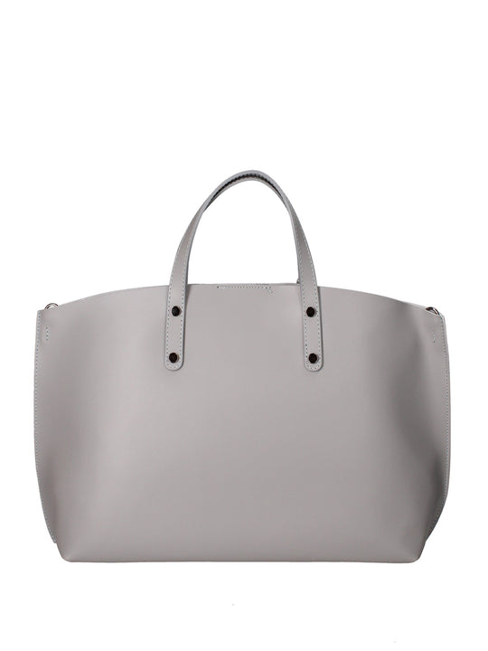 2094-L219_GRIGIO Borsa a spalla da donna In Vera pelle