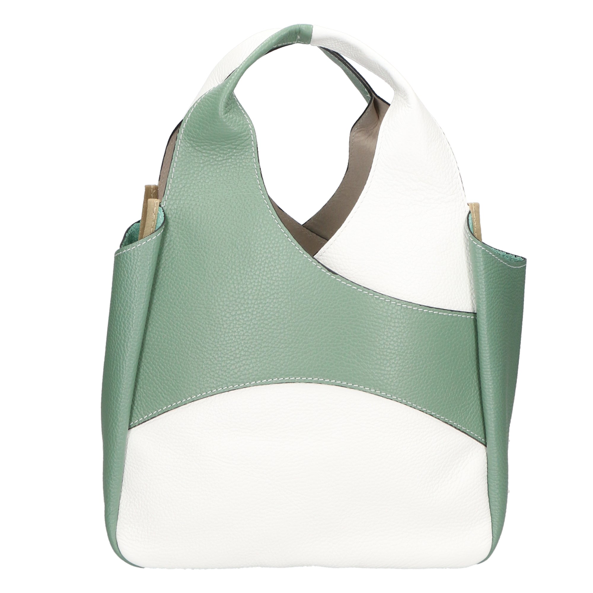 Borsa a mano da Donna in Vera Pelle | Gave Lux | GLX220579323FBG-D01_BIANCO_+_D96_MENTA