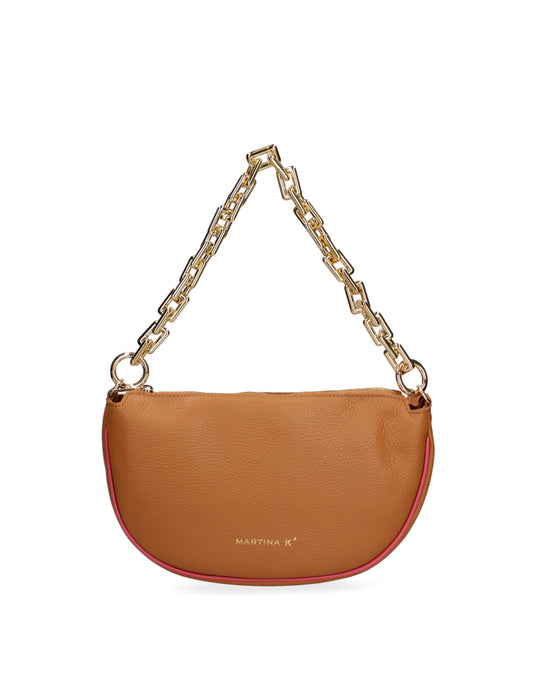 Borsa a tracolla da donna In Vera pelle | Gave Lux | GLX22353223FBG-D44_CUOIO+D82_BARBIE