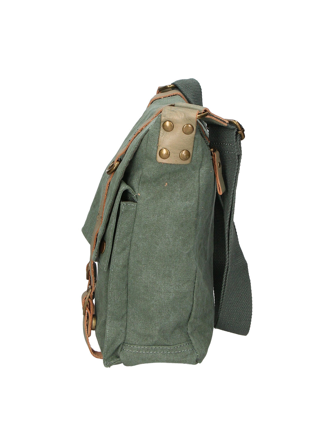 Milena Unisex-Schultertasche aus Canvas und Leder