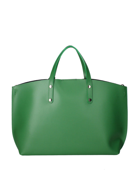 2094-L160_VERDE Borsa a spalla da donna In Vera pelle