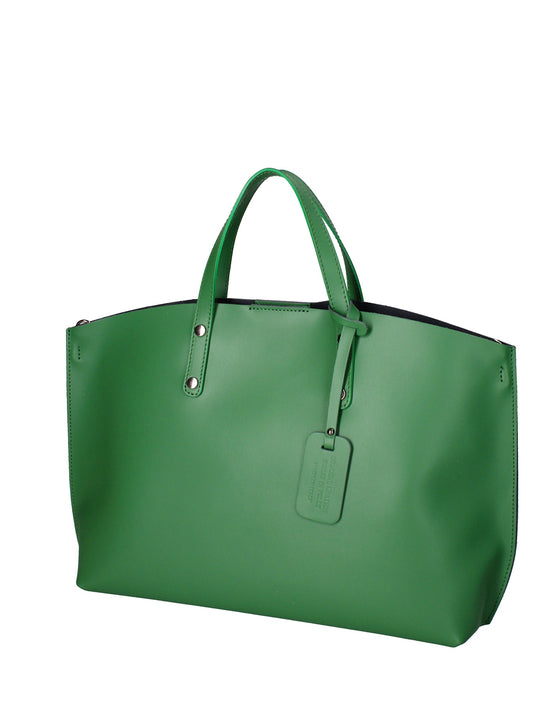 2094-L160_VERDE Borsa a spalla da donna In Vera pelle