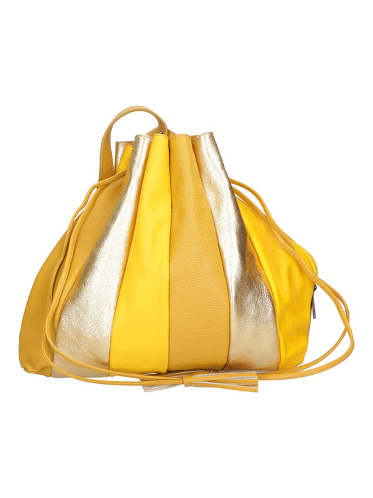 Borsa a spalla da Donna in Vera Pelle | Gave Lux | GLX2257604223FBG-SENAPE
