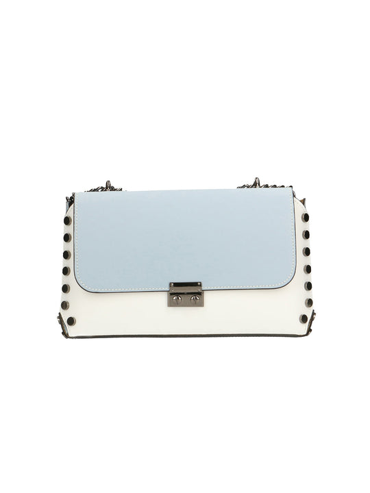 Borsa a tracolla da donna In Vera pelle | gave lux | GLX22864123FBG-BIANCO+CIELO