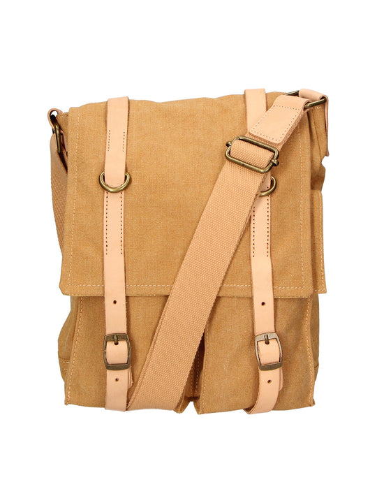 Milena Unisex-Schultertasche aus Canvas und Leder