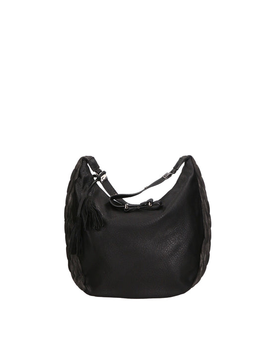 Borsa a spalla da donna Misto nylon e pelle | Gave Lux | GLX22LK026523FBG-NERO