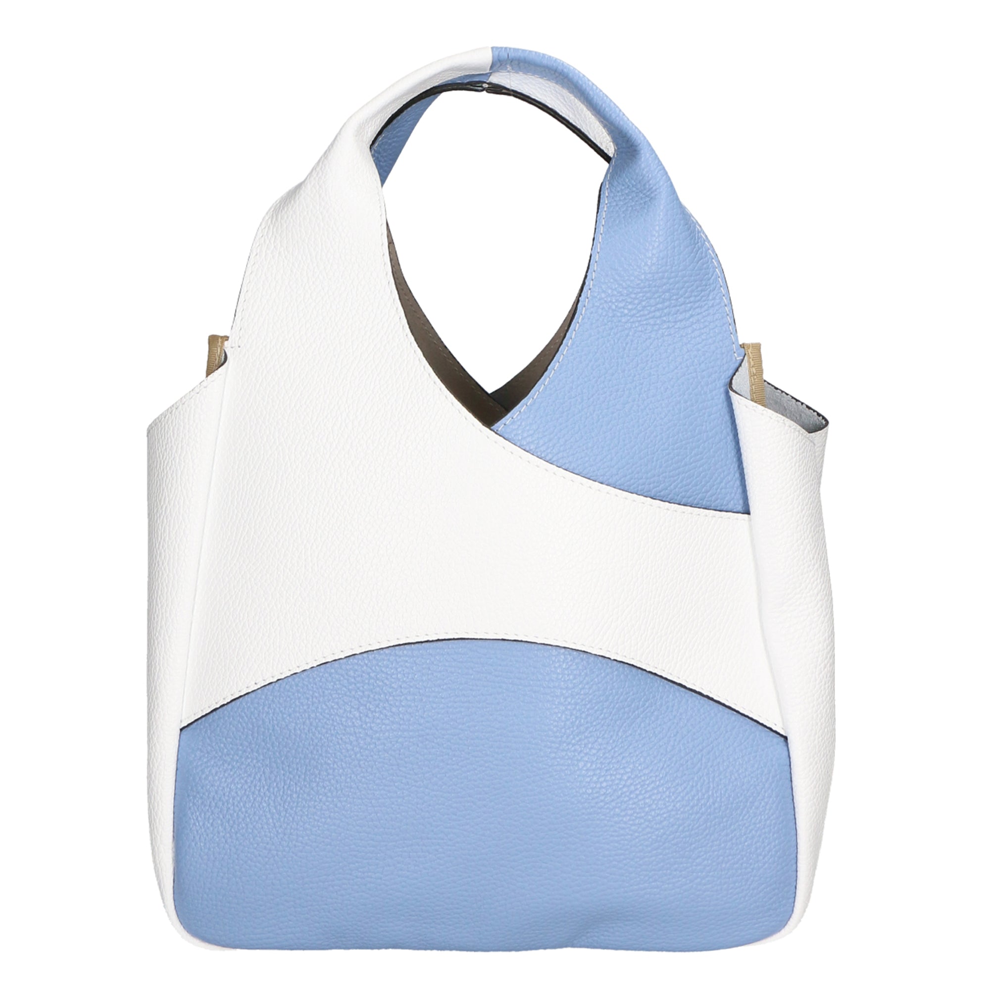 Borsa a mano da Donna in Vera Pelle | Gave Lux | GLX220579323FBG-D592_AZUL_+_D01_BIANCO