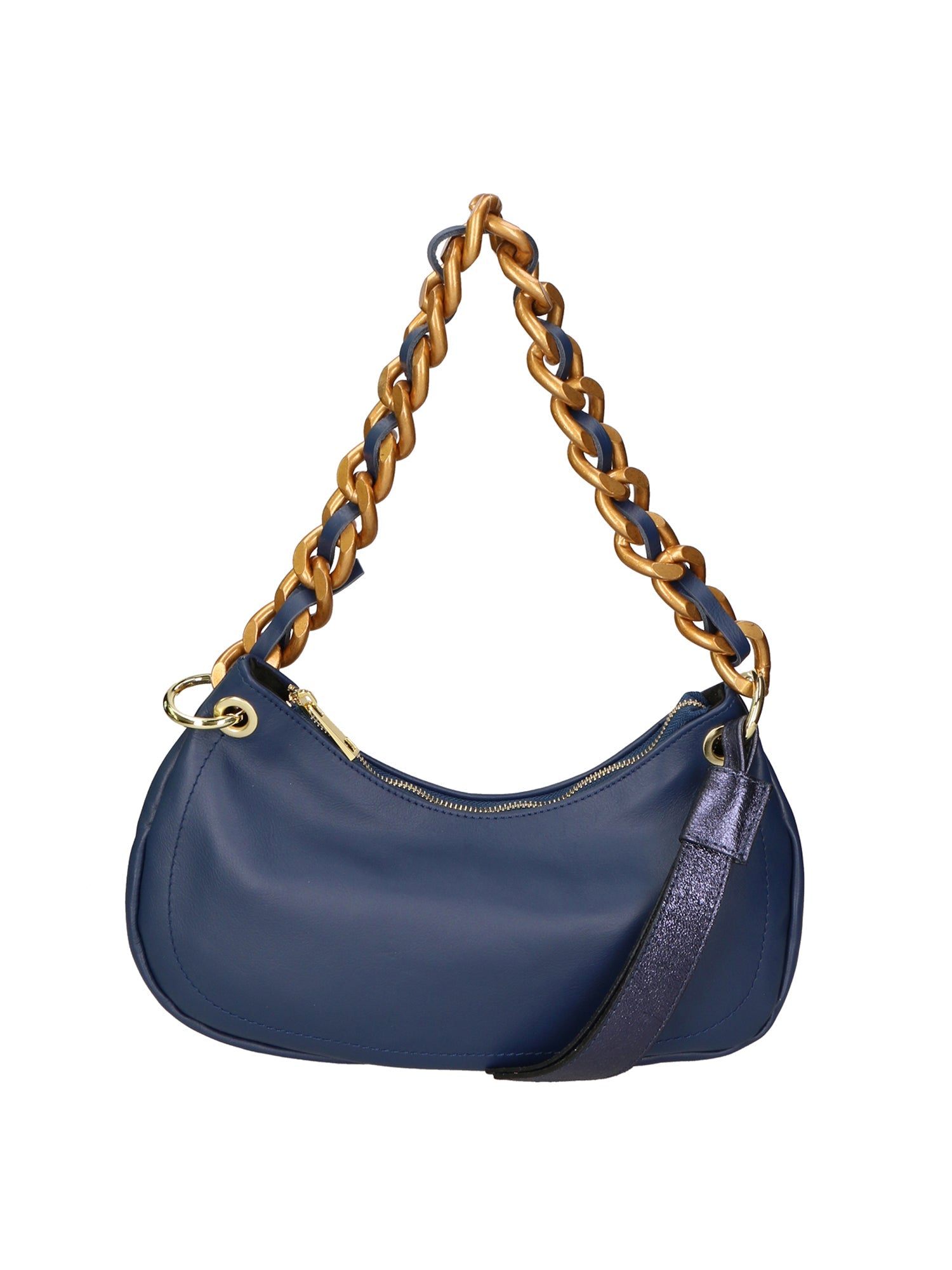Borsa a spalla da Donna in Vera Pelle | Gave Lux | GLX220546123FBG-S24_BLU_JEANS_L033_BLU