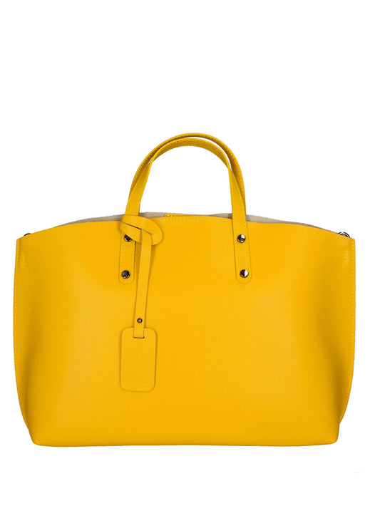 Borsa a mano da Donna in Vera Pelle | Gave Lux | GLX22209423FBG-L224_GIALLO