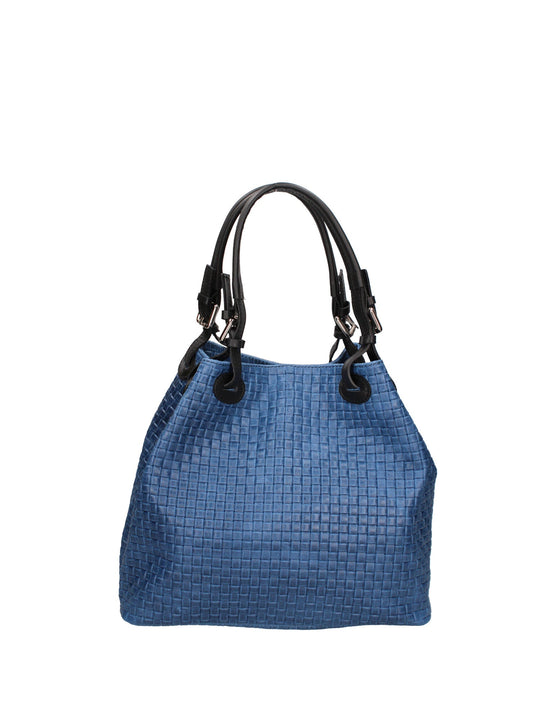 Borsa a spalla da Donna in Vera Pelle | Gave Lux | GLX228004723FBG-012_BLU_JEANS