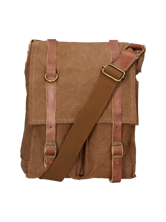 Milena Unisex-Schultertasche aus Canvas und Leder