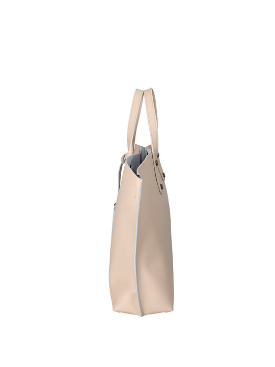 2094-L116_BEIGE Borsa a spalla da donna In Vera pelle