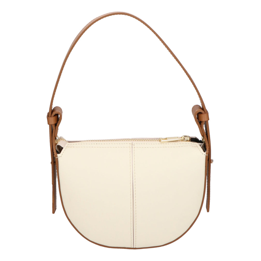Borsa a spalla da Donna in Vera Pelle | Gave Lux | GLX220621523FBG-BURRO_L201+L125